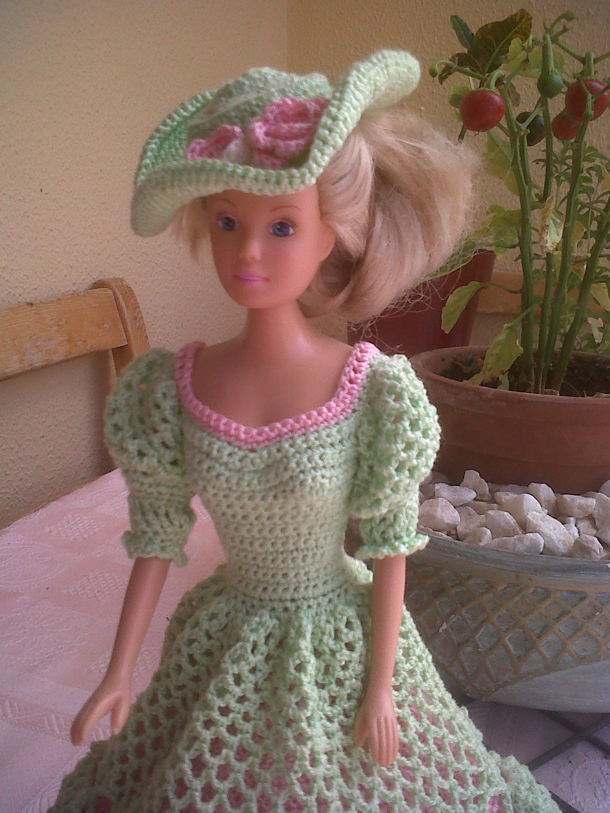 Vestido de muñeca con dos agujas clearance
